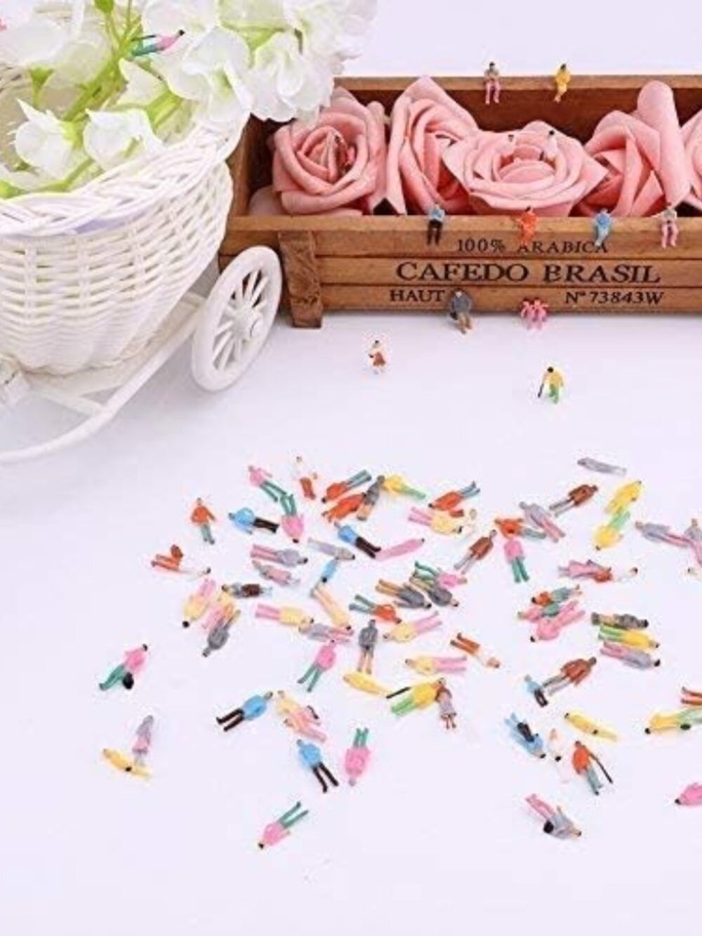 100PCS HO Scale DIY Resin Figures - Mixed Painted Model People Set - Colorful Se - Picture 2 of 6